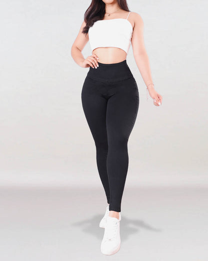 Schwarze Skinny Jeans mit Seitlichem Reißverschluss