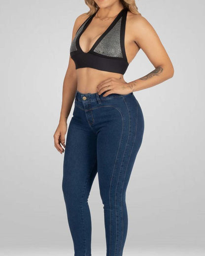 Hochtaillierte Skinny Jeans