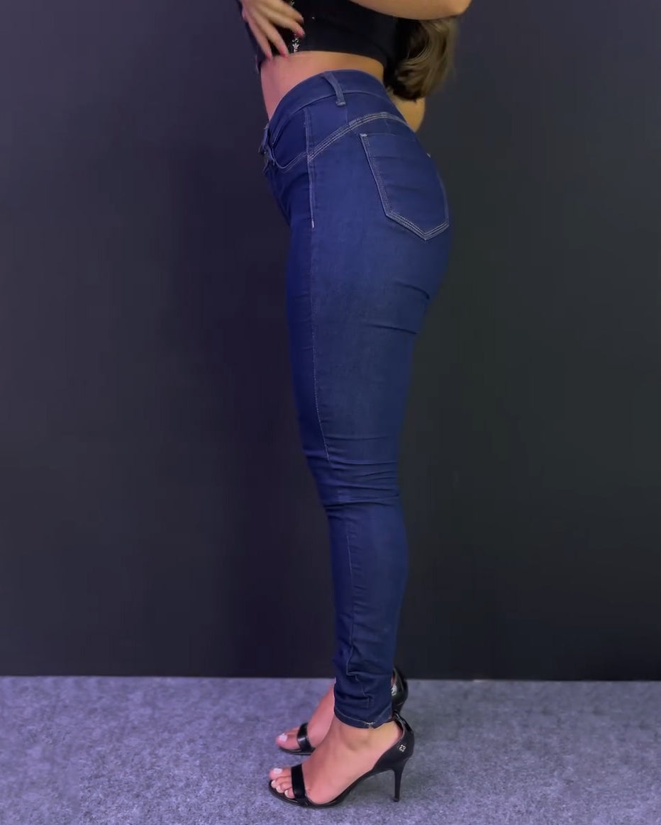 Tiefblaue Interna Faja Form-Jeans