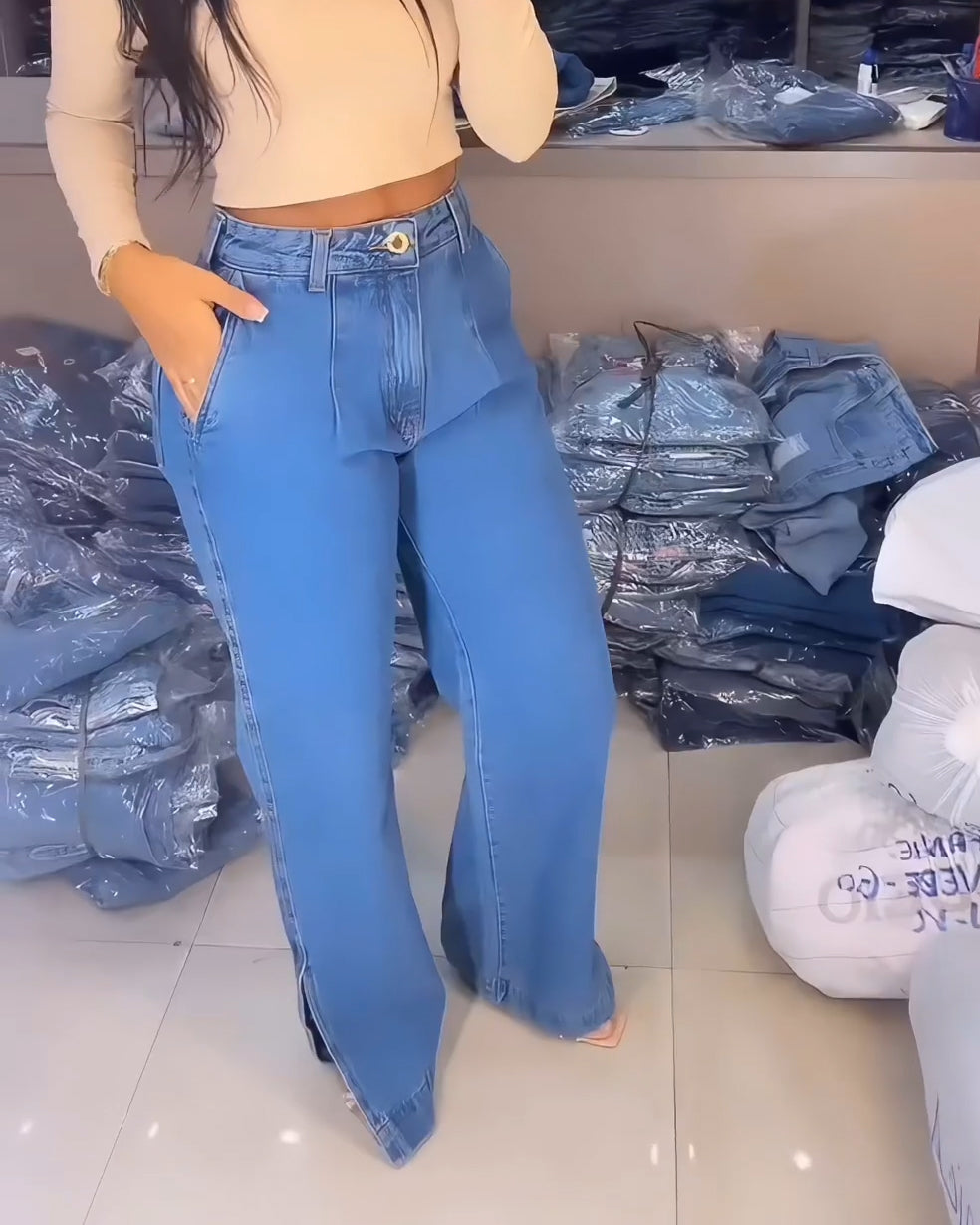 Schlitz Weite Bein Jeans