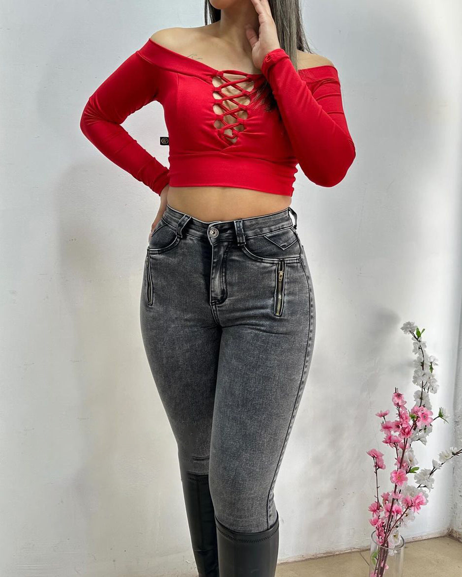 High-Waist Skinny-Jeans mit Po-Lifting-Effekt