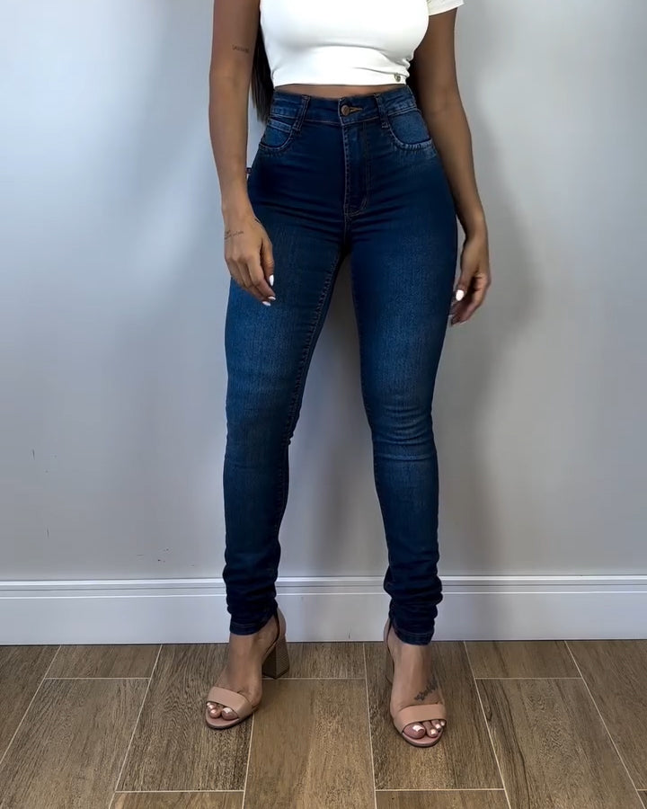 Klassische Hochtaillierte Jeans