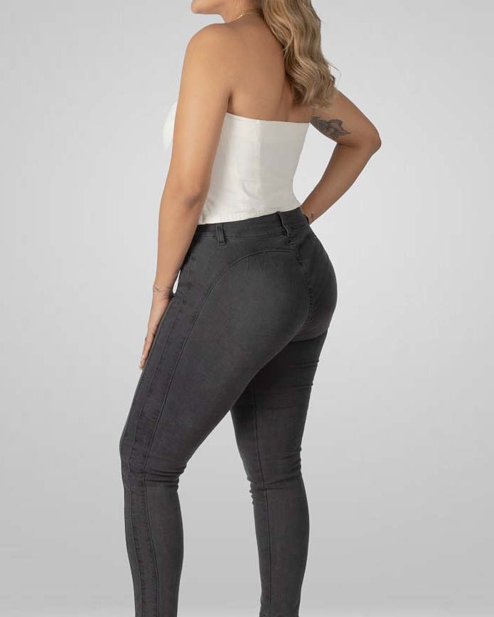 Hochtaillierte Skinny Jeans