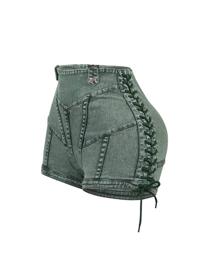 Keep Up Schnür-Denim-Shorts