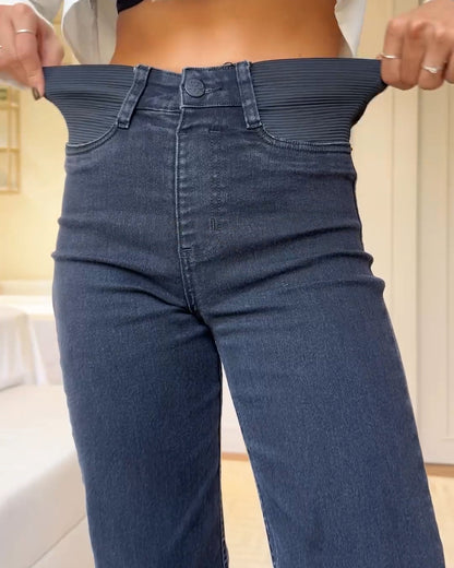 Hochtaillierte Gerade Jeans