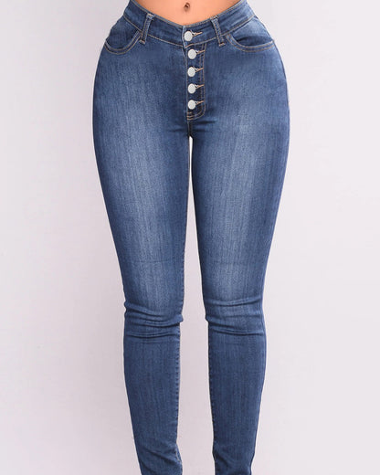 Hochtaillierte Skinny Po-Push-up Jeans