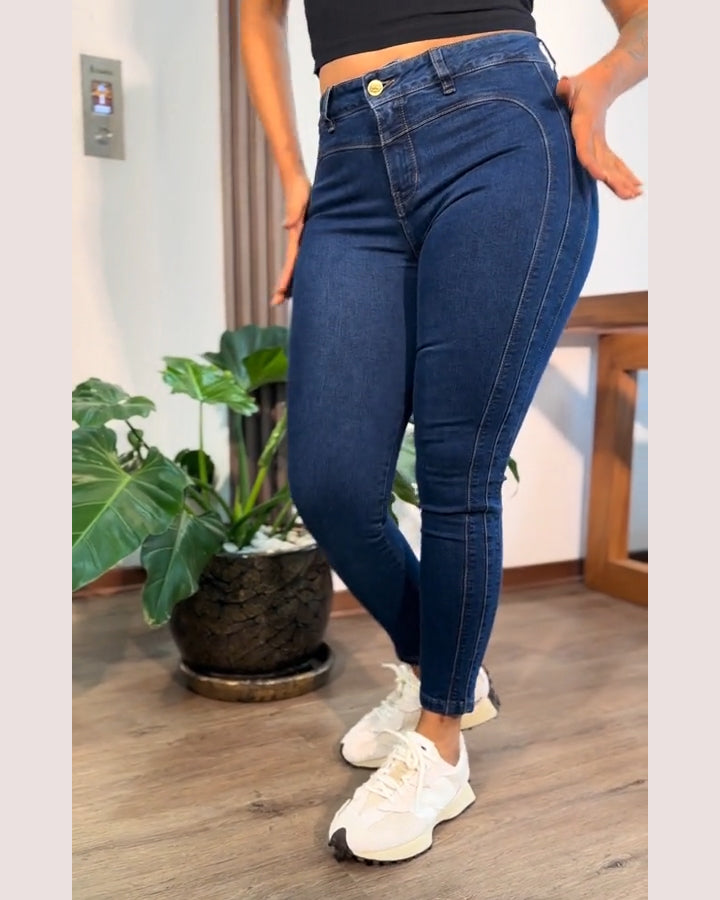 Hochtaillierte Skinny Jeans