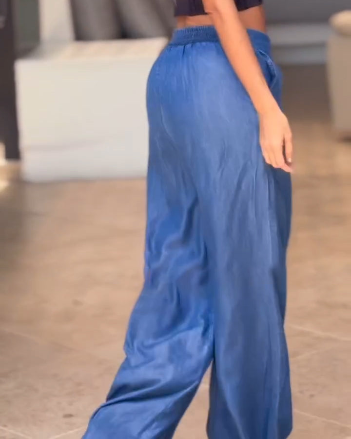 Gerade geschnittene weite Jeanshose für den Casual-Stil