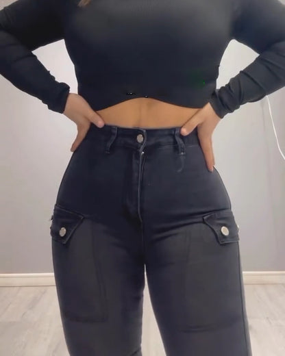 High-Waist Skinny-Jeans mit Po-Lifting