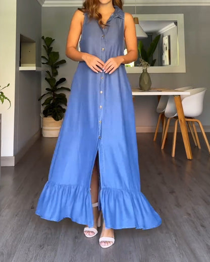 Ärmellose Jumpsuit mit Knöpfen