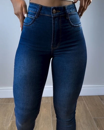 Klassische Hochtaillierte Jeans