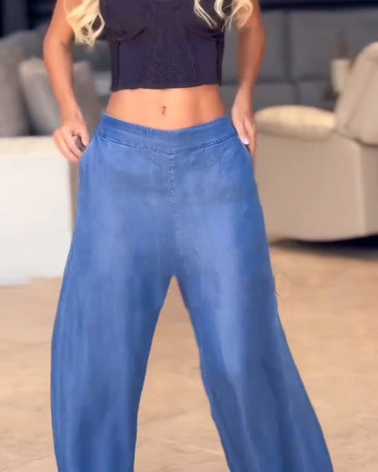 Gerade geschnittene weite Jeanshose für den Casual-Stil