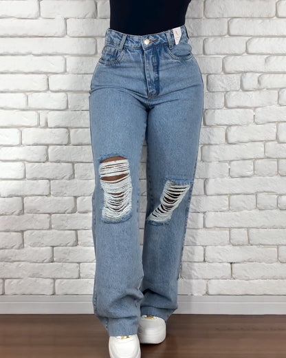 Ripped Jeans mit Kniefissuren
