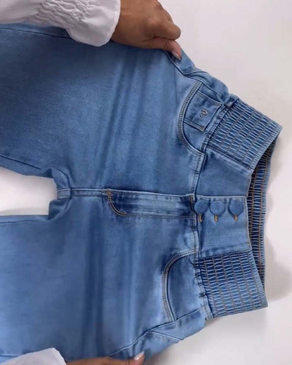 Elastischer Bund Micro Flared Jeans