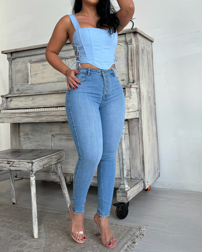 Hellblaue Skinny Jeans