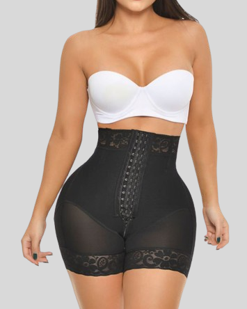 High-Waist Push-Up Shorts mit Booty-Enhancement-Druckknöpfen