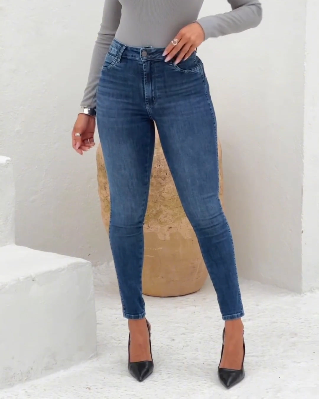 Hochbund Skinny Super Dehnbar Jeans