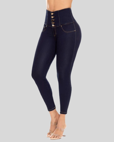 Hochtaillierte Kolumbien-Faja-Jeans