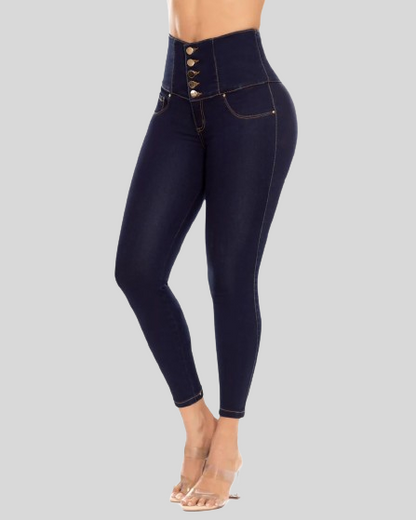 Hochtaillierte Kolumbien-Faja-Jeans