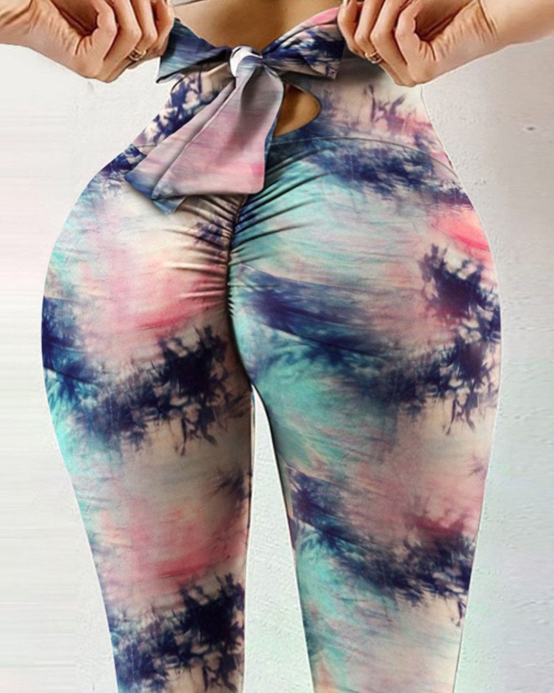 Gedruckte Schleifen-Design Yoga Leggings