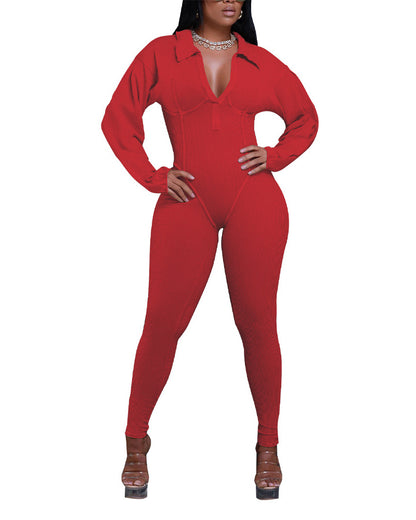 Baddie Mineralgewaschener Korsett-Jumpsuit