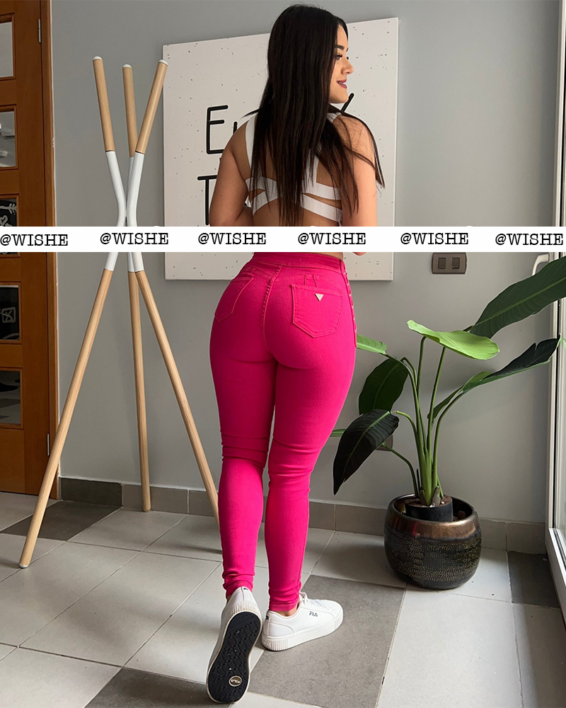 Hellblaue Geflochtene Jeans