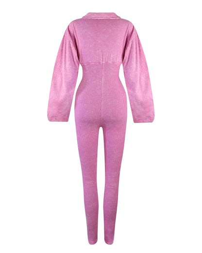 Baddie Mineralgewaschener Korsett-Jumpsuit