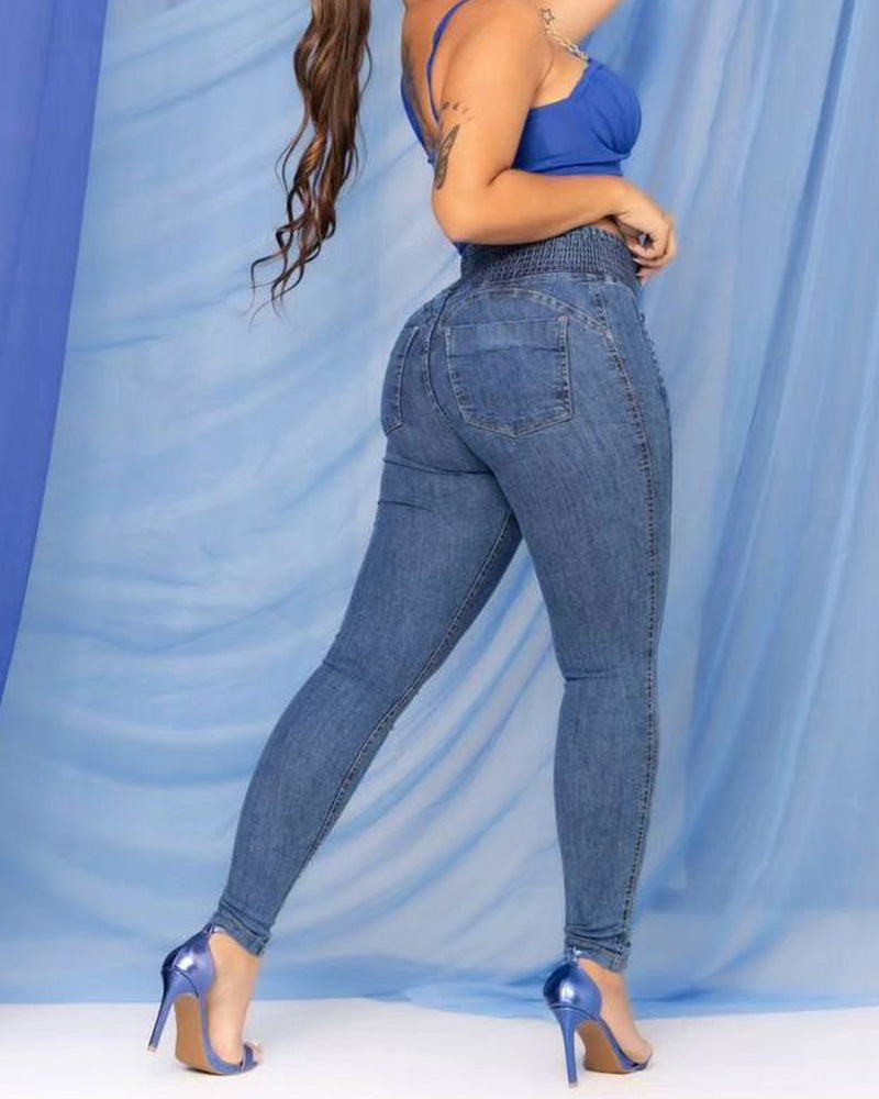 High-Waisted Skinny Jeans(pre-sale)