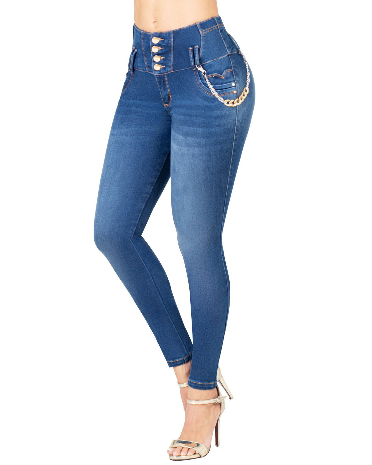 Blaue Faja-Jeans mit eingebautem Po-Lifter