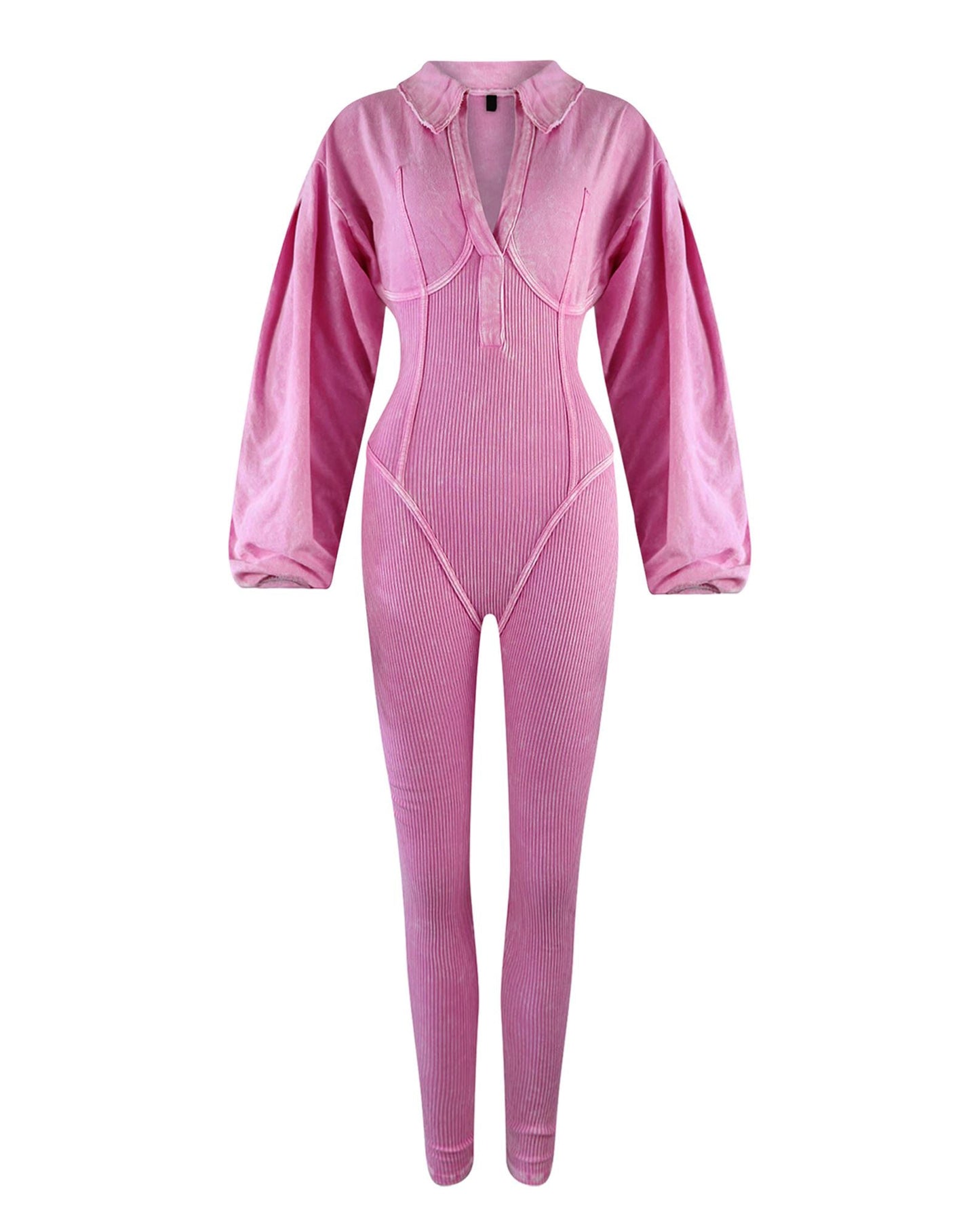 Baddie Mineralgewaschener Korsett-Jumpsuit