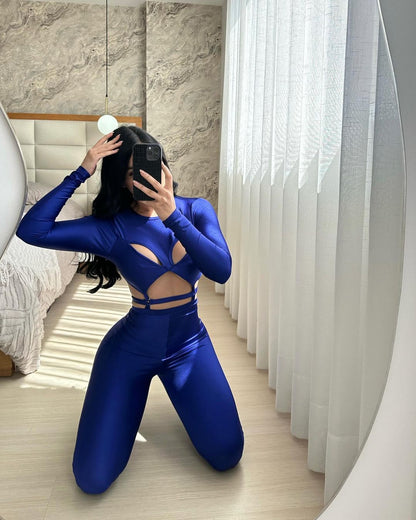 Blauer Sexy Jumpsuit