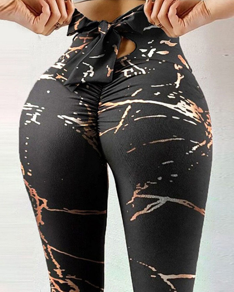 Gedruckte Schleifen-Design Yoga Leggings