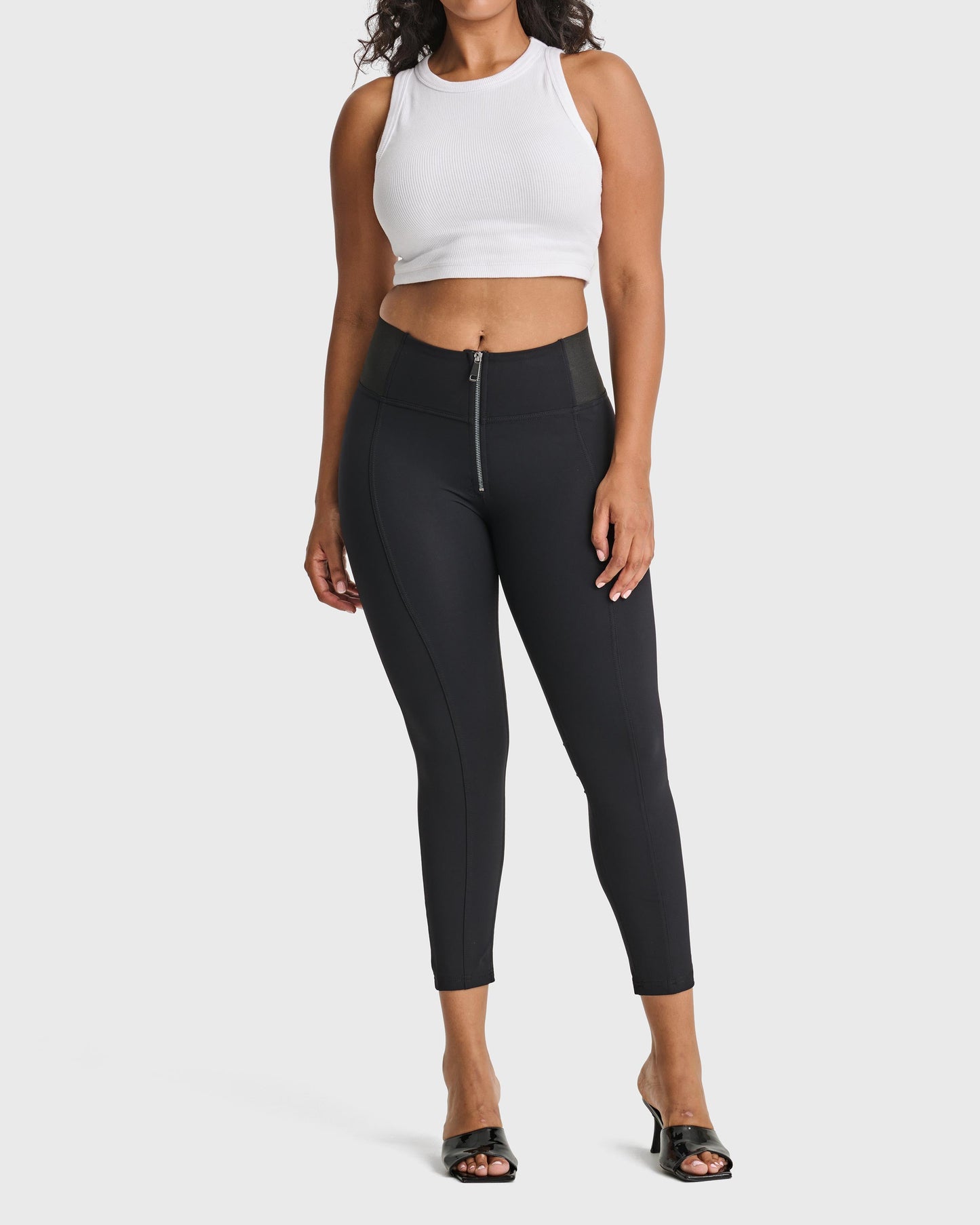 Slim Zipper Peach Butt Legging mit Stretch