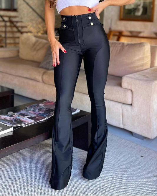 Schwarze Skinny Leichte Hose