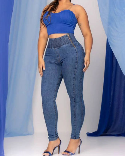 High-Waisted Skinny Jeans(pre-sale)