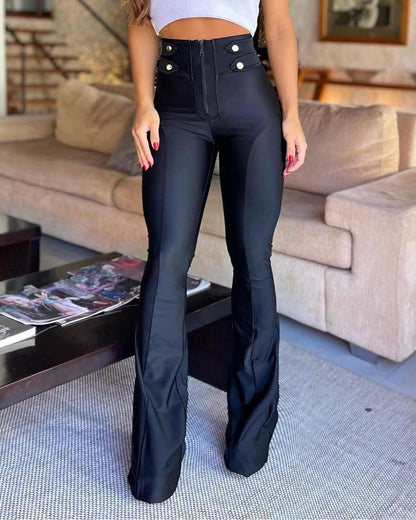 Schwarze Skinny Leichte Hose