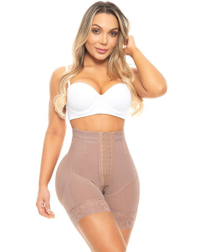 High-Waist Push-Up Shorts mit Booty-Enhancement-Druckknöpfen