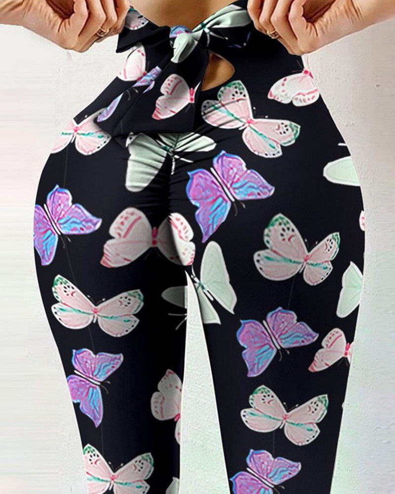 Gedruckte Schleifen-Design Yoga Leggings