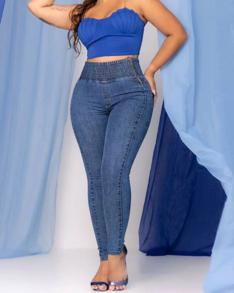 High-Waisted Skinny Jeans(pre-sale)